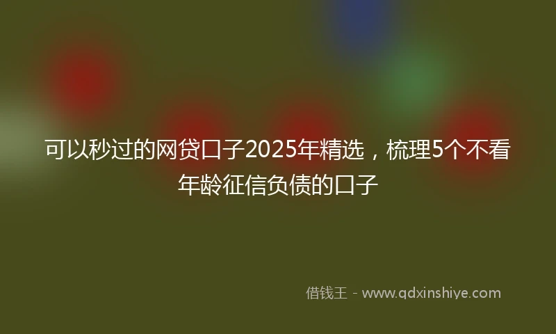 可以秒过的网贷口子2025年精选，梳理5个不看年龄征信负债的口子