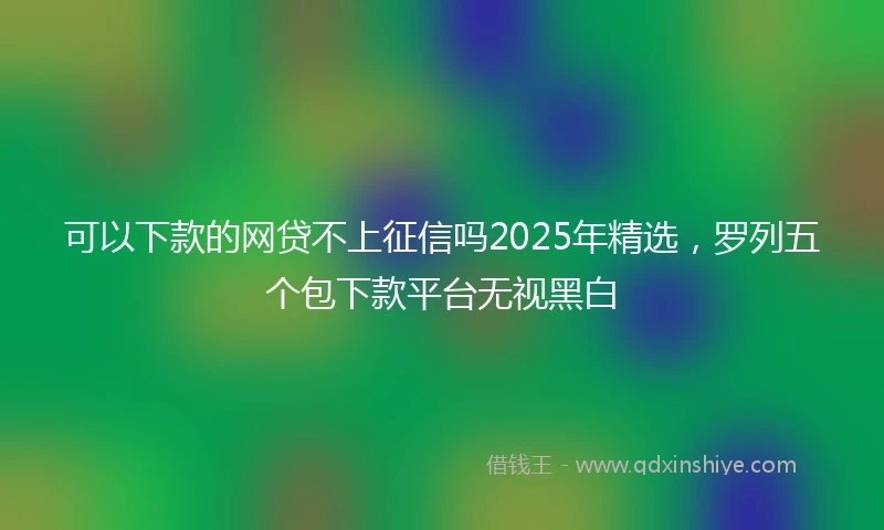 可以下款的网贷不上征信吗2025年精选，罗列五个包下款平台无视黑白