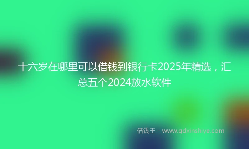 十六岁在哪里可以借钱到银行卡2025年精选,汇总五个2024放水软件