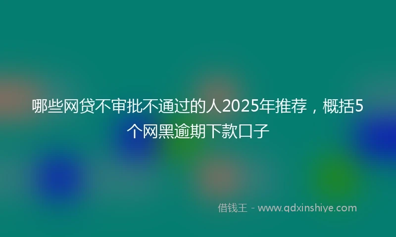 哪些网贷不审批不通过的人2025年推荐，概括5个网黑逾期下款口子