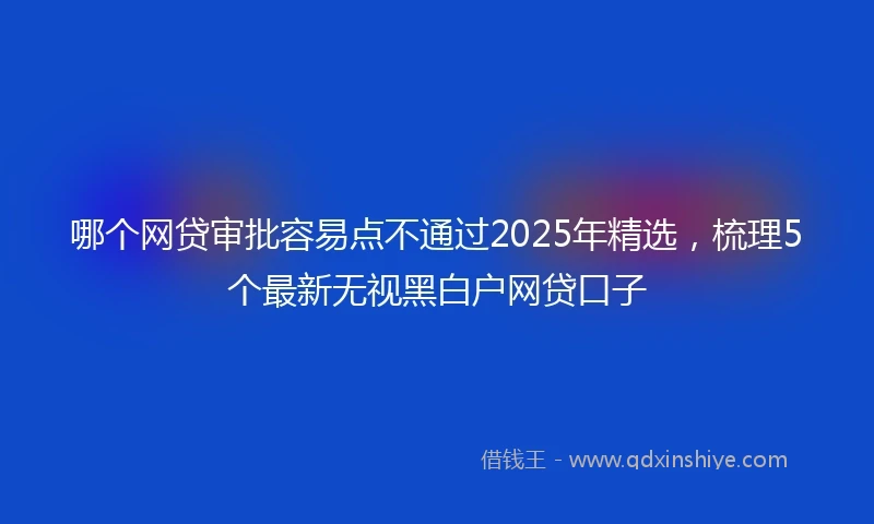 哪个网贷审批容易点不通过2025年精选，梳理5个最新无视黑白户网贷口子