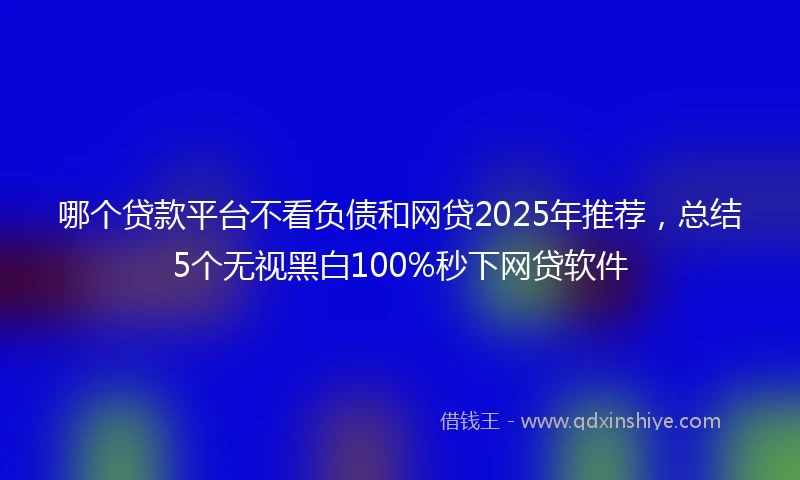 哪个贷款平台不看负债和网贷2025年推荐，总结5个无视黑白100%秒下网贷软件