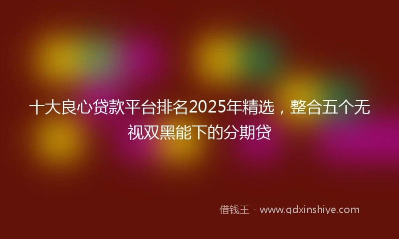 十大良心贷款平台排名2025年精选，整合五个无视双黑能下的分期贷