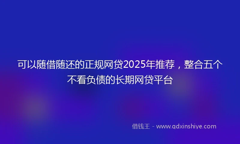 可以随借随还的正规网贷2025年推荐，整合五个不看负债的长期网贷平台