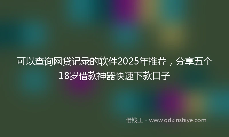 可以查询网贷记录的软件2025年推荐,分享五个18岁借款神器快速下款口子