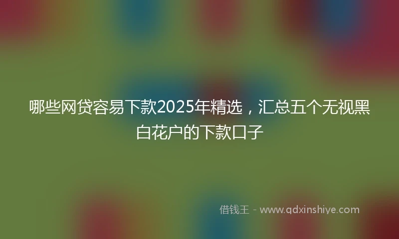哪些网贷容易下款2025年精选，汇总五个无视黑白花户的下款口子