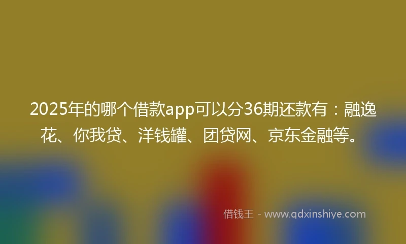 2025年的哪个借款app可以分36期还款有：融逸花、你我贷、洋钱罐、团贷网、京东金融等。
