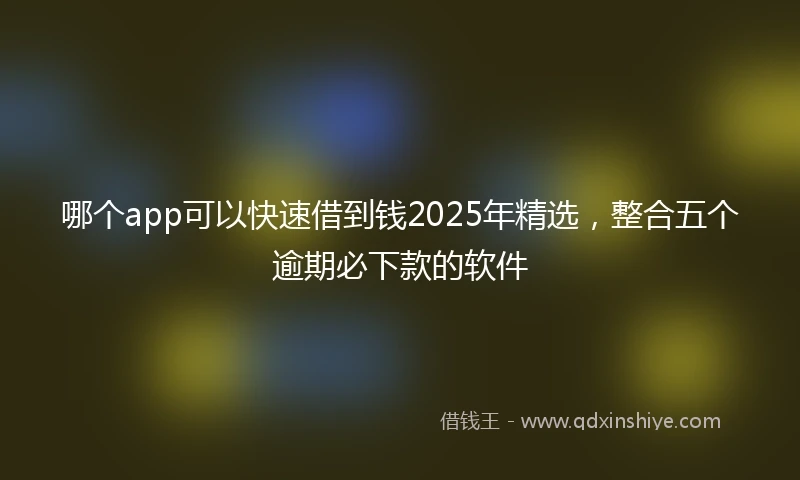哪个app可以快速借到钱2025年精选，整合五个逾期必下款的软件