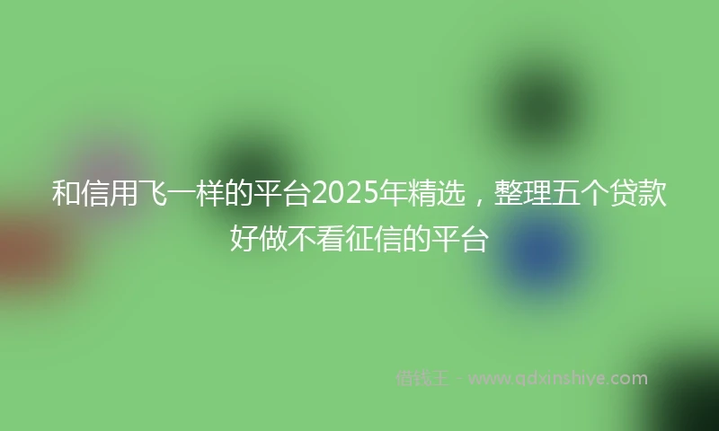 和信用飞一样的平台2025年精选，整理五个贷款好做不看征信的平台