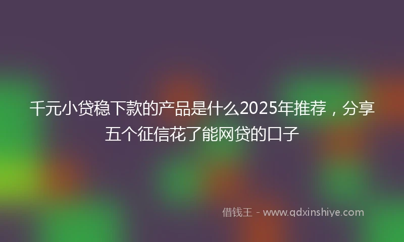 千元小贷稳下款的产品是什么2025年推荐，分享五个征信花了能网贷的口子