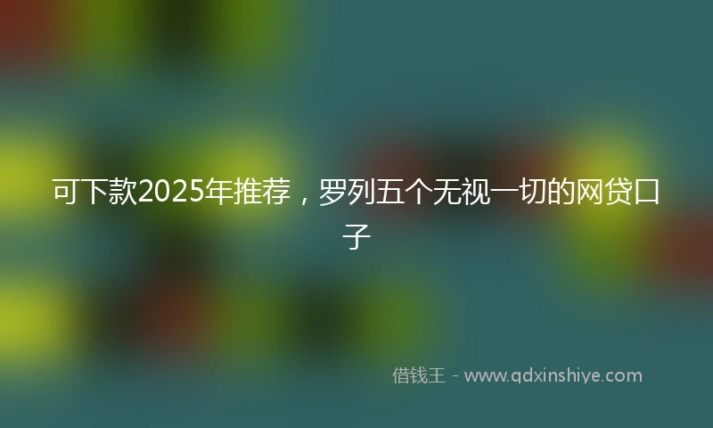 可下款2025年推荐，罗列五个无视一切的网贷口子