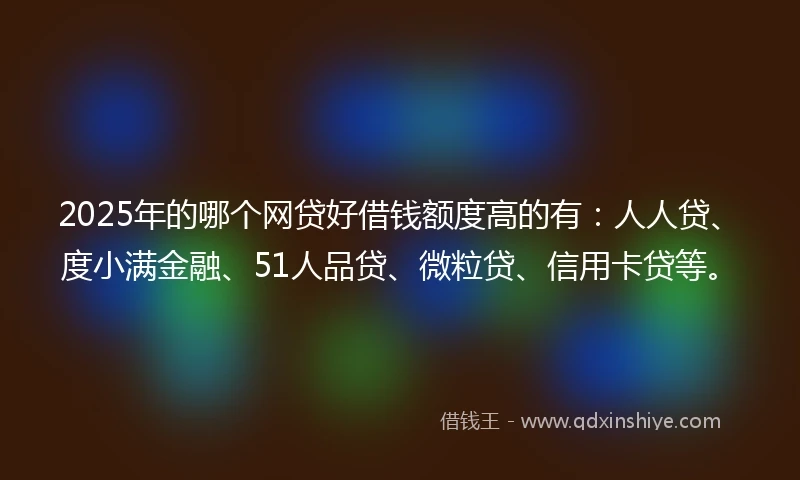 2025年的哪个网贷好借钱额度高的有：人人贷、度小满金融、51人品贷、微粒贷、信用卡贷等。