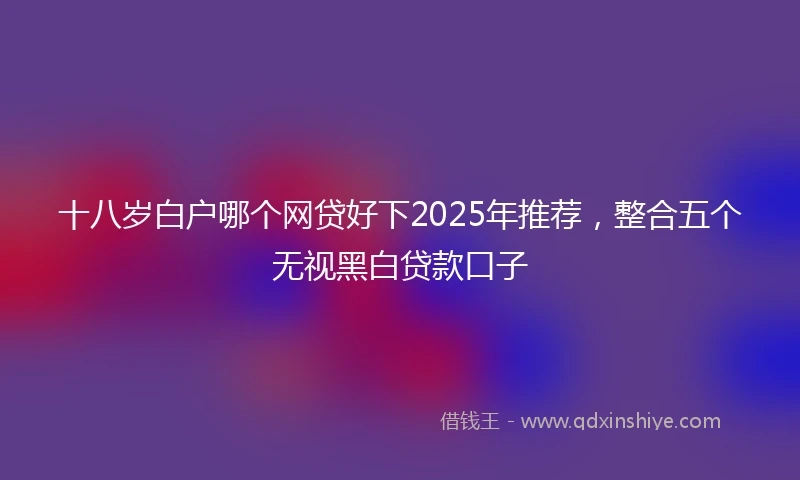 十八岁白户哪个网贷好下2025年推荐，整合五个无视黑白贷款口子