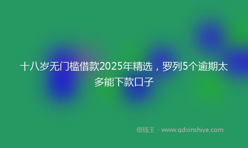 十八岁无门槛借款2025年精选，罗列5个逾期太多能下款口子