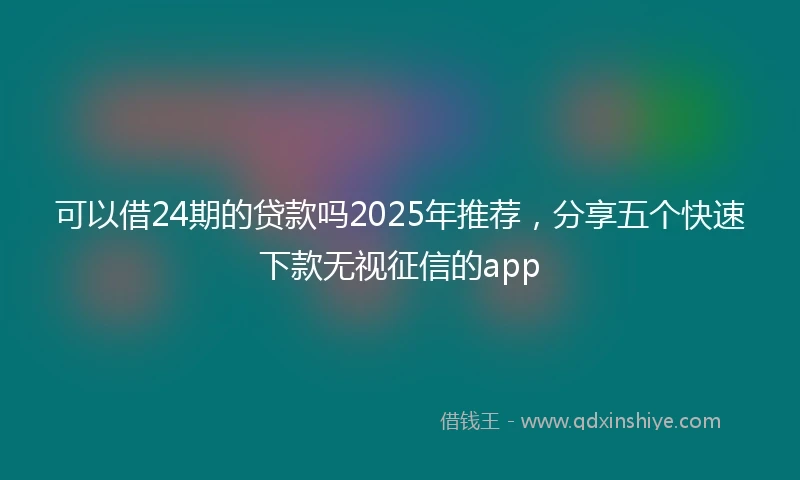 可以借24期的贷款吗2025年推荐，分享五个快速下款无视征信的app
