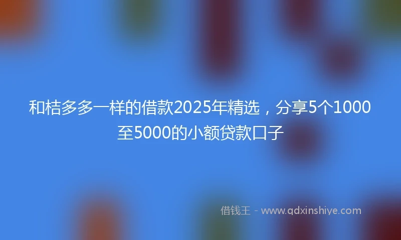 和桔多多一样的借款2025年精选，分享5个1000至5000的小额贷款口子