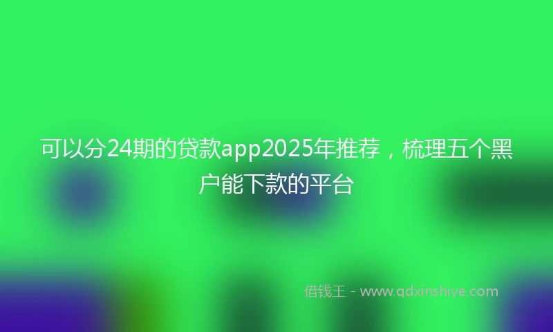 可以分24期的贷款app2025年推荐,梳理五个黑户能下款的平台
