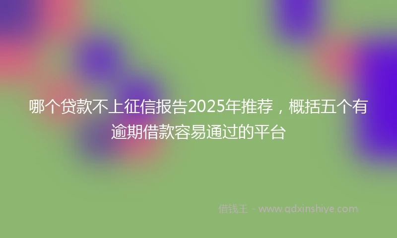 哪个贷款不上征信报告2025年推荐，概括五个有逾期借款容易通过的平台