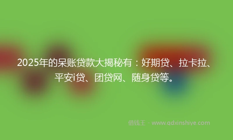 2025年的呆账贷款大揭秘有：好期贷、拉卡拉、平安i贷、团贷网、随身贷等。