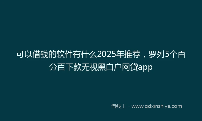 可以借钱的软件有什么2025年推荐,罗列5个百分百下款无视黑白户网贷app