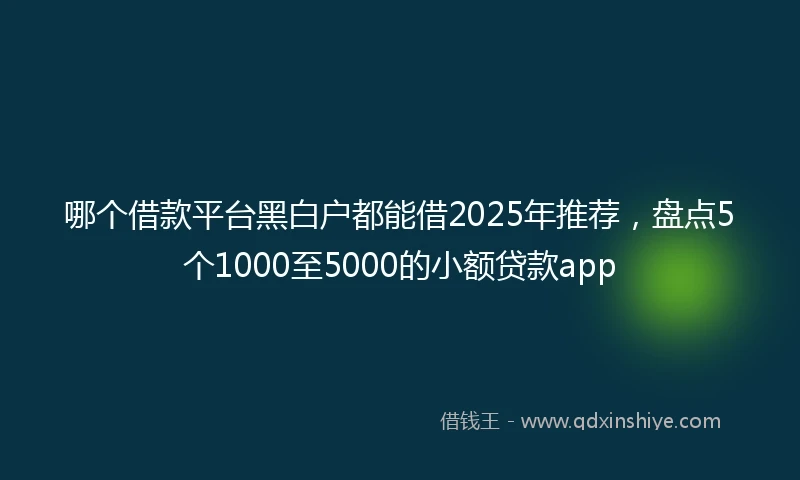 哪个借款平台黑白户都能借2025年推荐，盘点5个1000至5000的小额贷款app