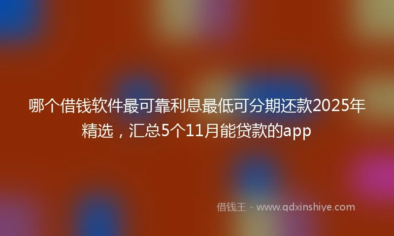 哪个借钱软件最可靠利息最低可分期还款2025年精选，汇总5个11月能贷款的app