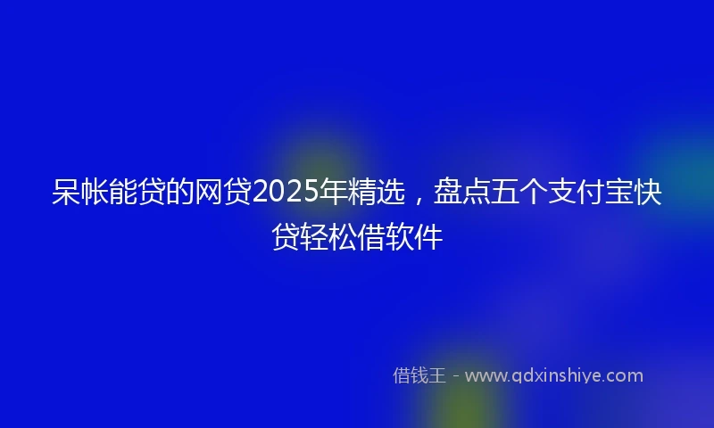 呆帐能贷的网贷2025年精选，盘点五个支付宝快贷轻松借软件
