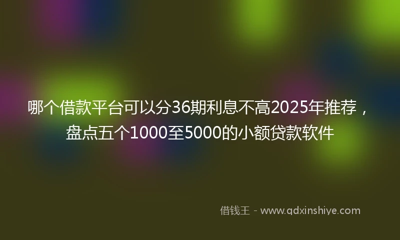 哪个借款平台可以分36期利息不高2025年推荐，盘点五个1000至5000的小额贷款软件