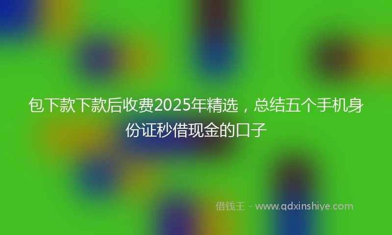 包下款下款后收费2025年精选，总结五个手机身份证秒借现金的口子