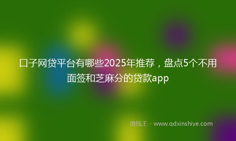 口子网贷平台有哪些2025年推荐，盘点5个不用面签和芝麻分的贷款app