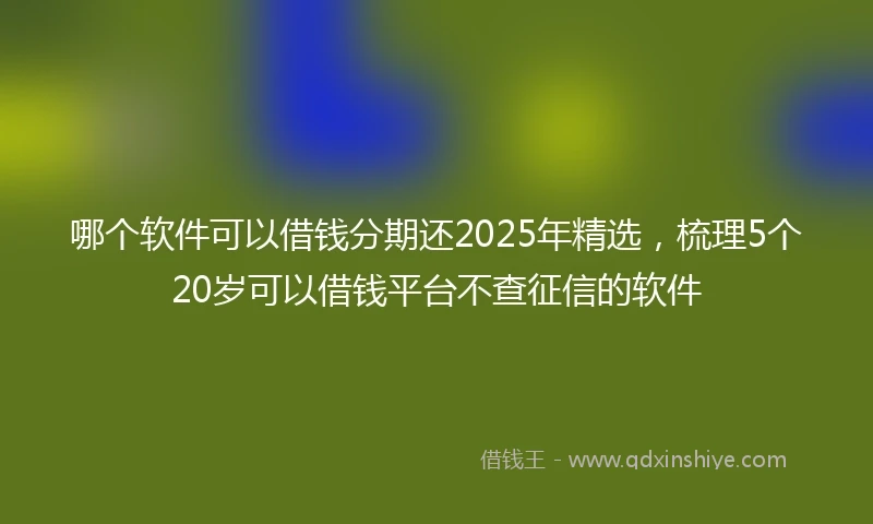 哪个软件可以借钱分期还2025年精选，梳理5个20岁可以借钱平台不查征信的软件