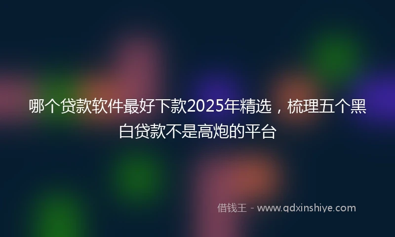 哪个贷款软件最好下款2025年精选，梳理五个黑白贷款不是高炮的平台