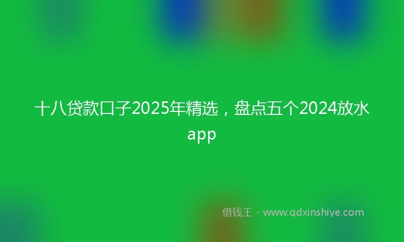 十八贷款口子2025年精选，盘点五个2024放水app