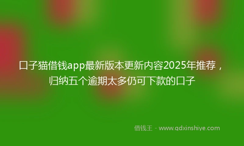 口子猫借钱app最新版本更新内容2025年推荐，归纳五个逾期太多仍可下款的口子