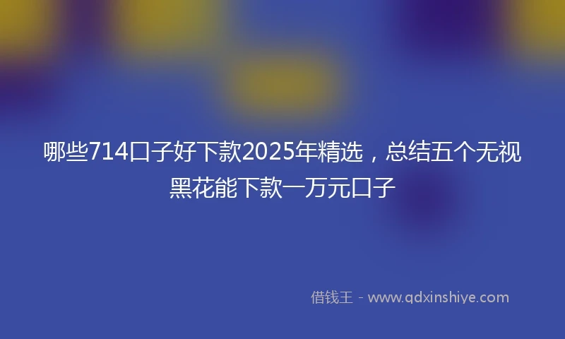 哪些714口子好下款2025年精选，总结五个无视黑花能下款一万元口子