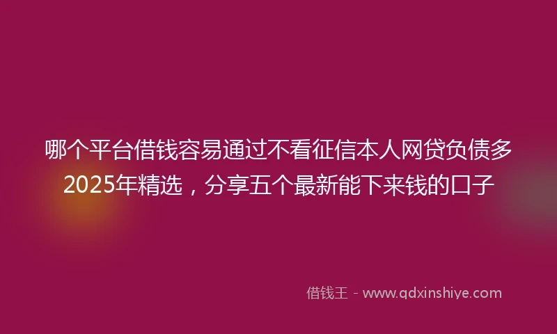 哪个平台借钱容易通过不看征信本人网贷负债多2025年精选，分享五个最新能下来钱的口子