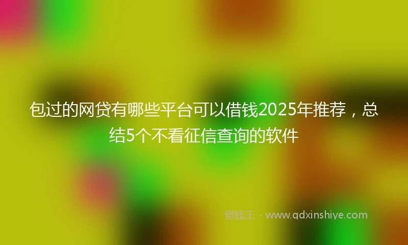 包过的网贷有哪些平台可以借钱2025年推荐，总结5个不看征信查询的软件