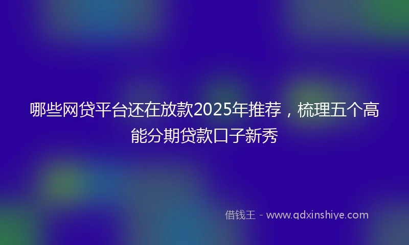 哪些网贷平台还在放款2025年推荐，梳理五个高能分期贷款口子新秀