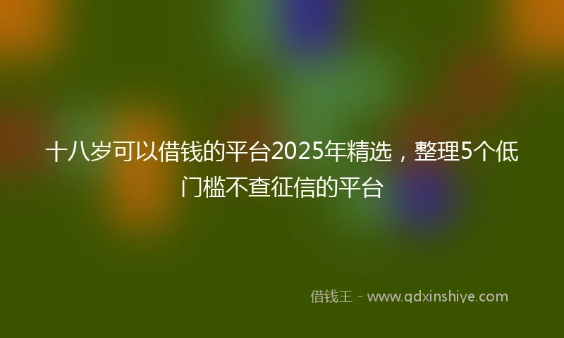 十八岁可以借钱的平台2025年精选，整理5个低门槛不查征信的平台