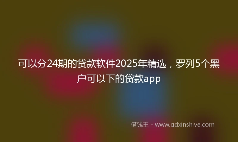可以分24期的贷款软件2025年精选，罗列5个黑户可以下的贷款app