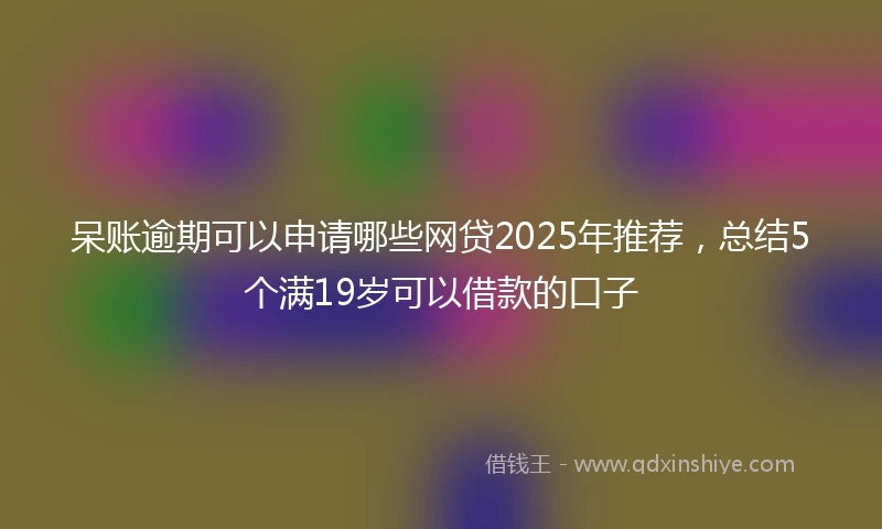 呆账逾期可以申请哪些网贷2025年推荐，总结5个满19岁可以借款的口子