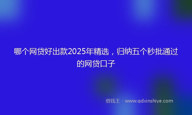 哪个网贷好出款2025年精选，归纳五个秒批通过的网贷口子