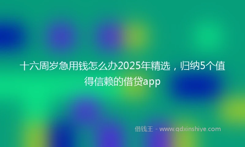 十六周岁急用钱怎么办2025年精选，归纳5个值得信赖的借贷app