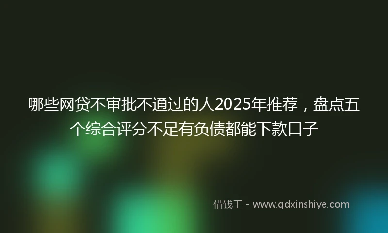哪些网贷不审批不通过的人2025年推荐，盘点五个综合评分不足有负债都能下款口子