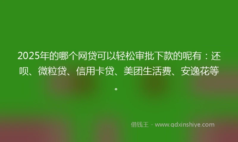 2025年的哪个网贷可以轻松审批下款的呢有：还呗、微粒贷、信用卡贷、美团生活费、安逸花等。