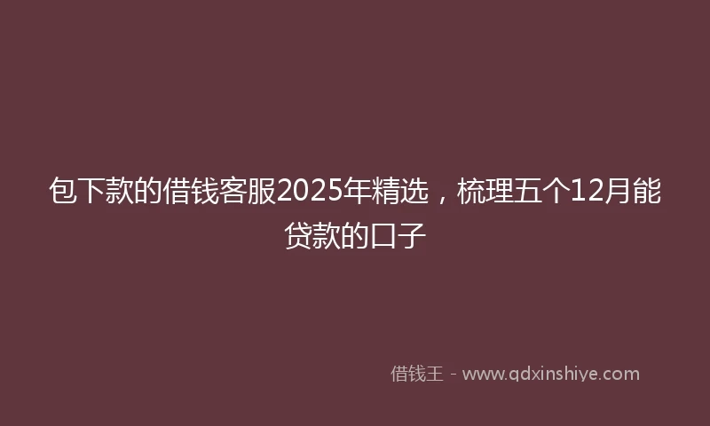 包下款的借钱客服2025年精选，梳理五个12月能贷款的口子