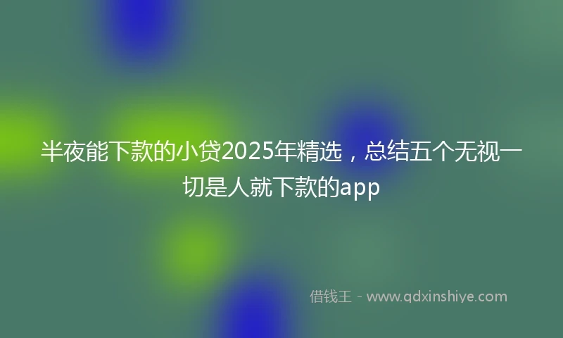 半夜能下款的小贷2025年精选，总结五个无视一切是人就下款的app