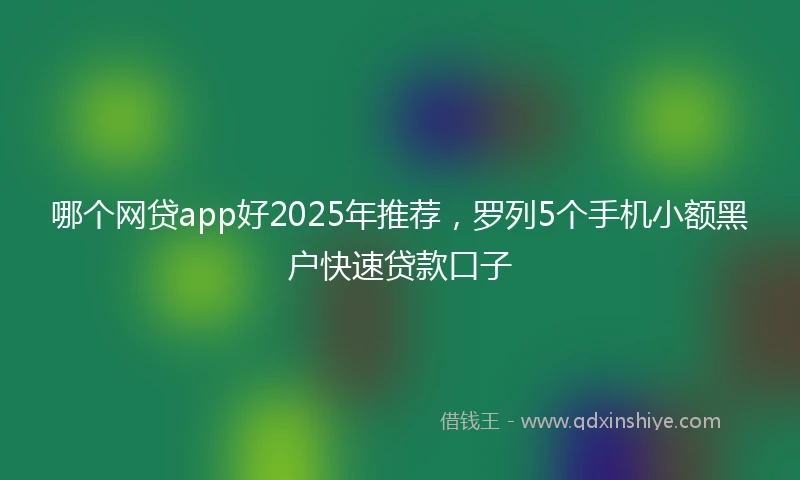 哪个网贷app好2025年推荐，罗列5个手机小额黑户快速贷款口子