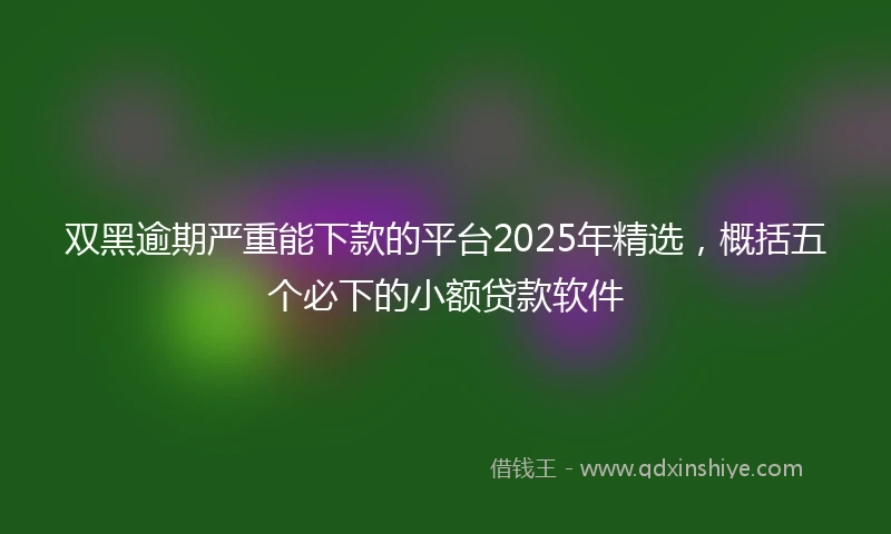 双黑逾期严重能下款的平台2025年精选，概括五个必下的小额贷款软件