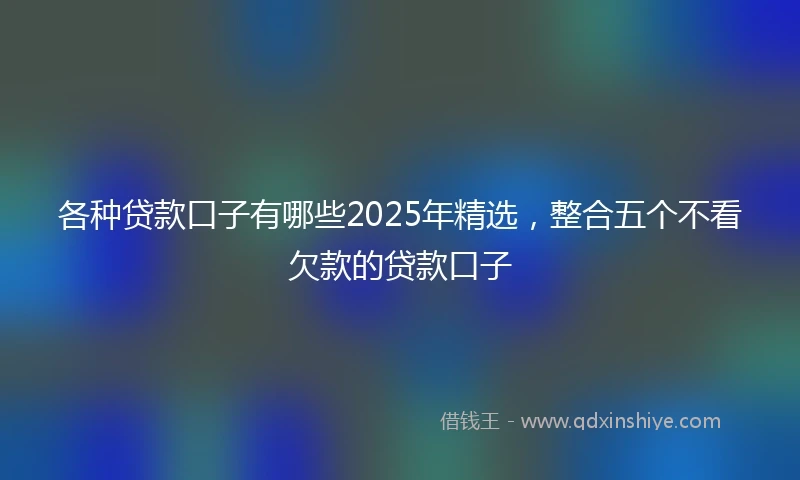 各种贷款口子有哪些2025年精选，整合五个不看欠款的贷款口子